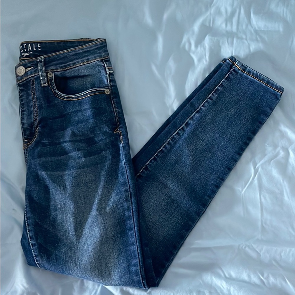 Aeropostale Women's Blue Jeans 4 Short
